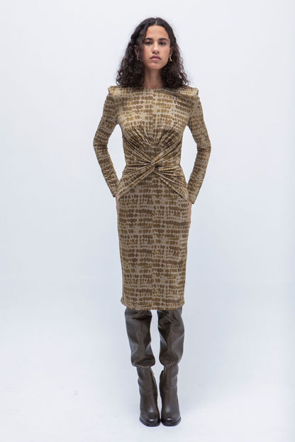 VESTIDO MIDI TUBO CUPRO MARIETTA