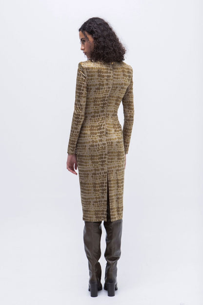 VESTIDO MIDI TUBO CUPRO MARIETTA