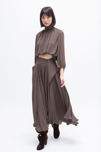 BLUSA ABULLONADA NOIR BROWN