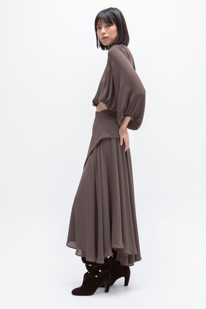 BLUSA ABULLONADA NOIR BROWN