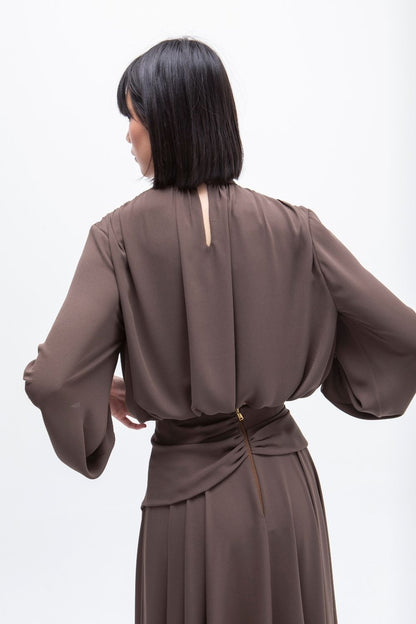 BLUSA ABULLONADA NOIR BROWN