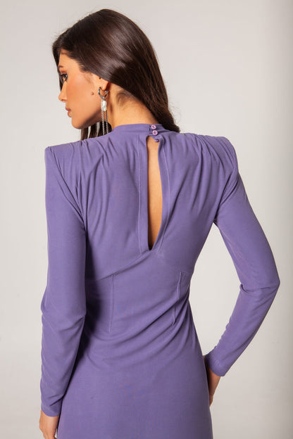 Vestido Punto Rib Morado