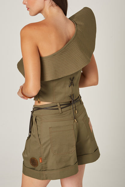 Top Volante Sarga Khaki