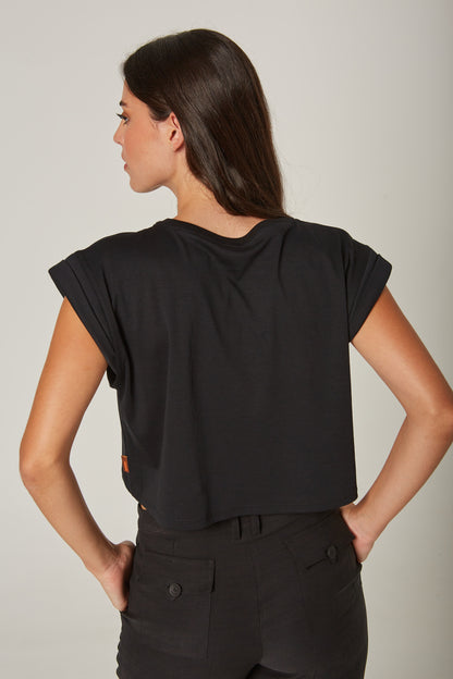 Camiseta Punto Logo Caras Negro