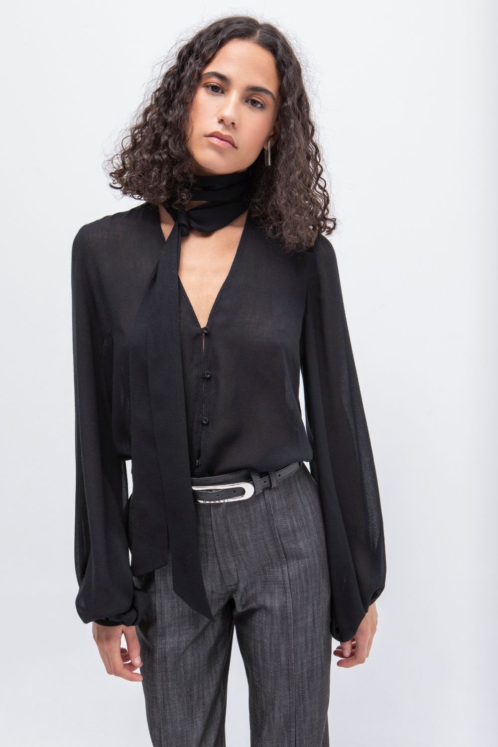 CAMISA PAÑUELO GARZA NEGRO