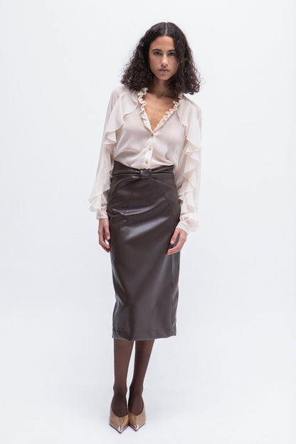 BLUSA VOLANTES CAPRI NUDE