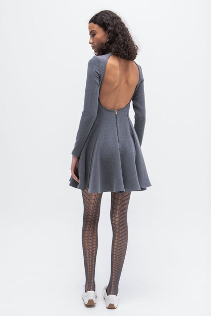 VESTIDO CORTO MANGA LARGA DELIRIO GRIS