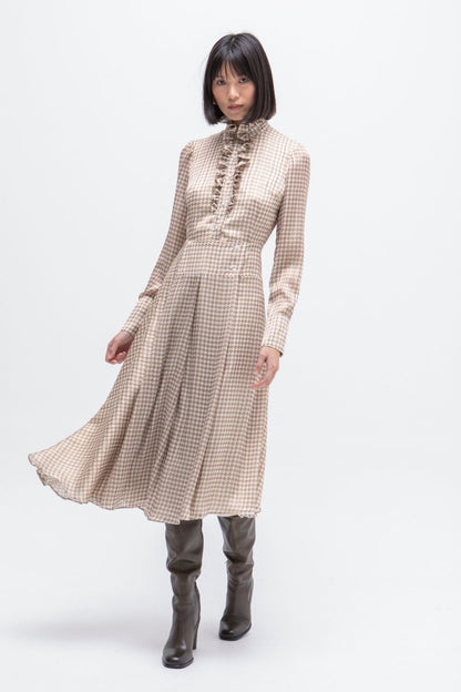 VESTIDO MIDI SEGO PATA DE GALLO