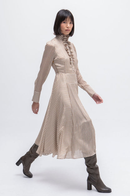VESTIDO MIDI SEGO PATA DE GALLO