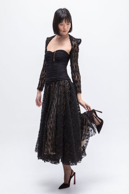 VESTIDO LARGO TULL POESIA NEGRO