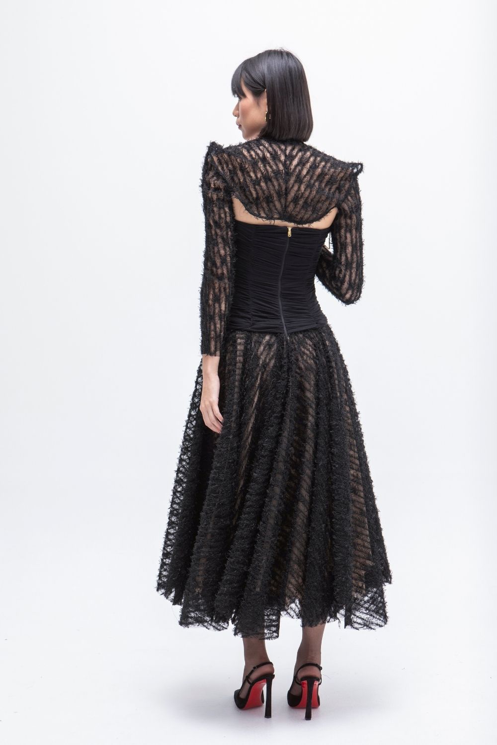 VESTIDO LARGO TULL POESIA NEGRO