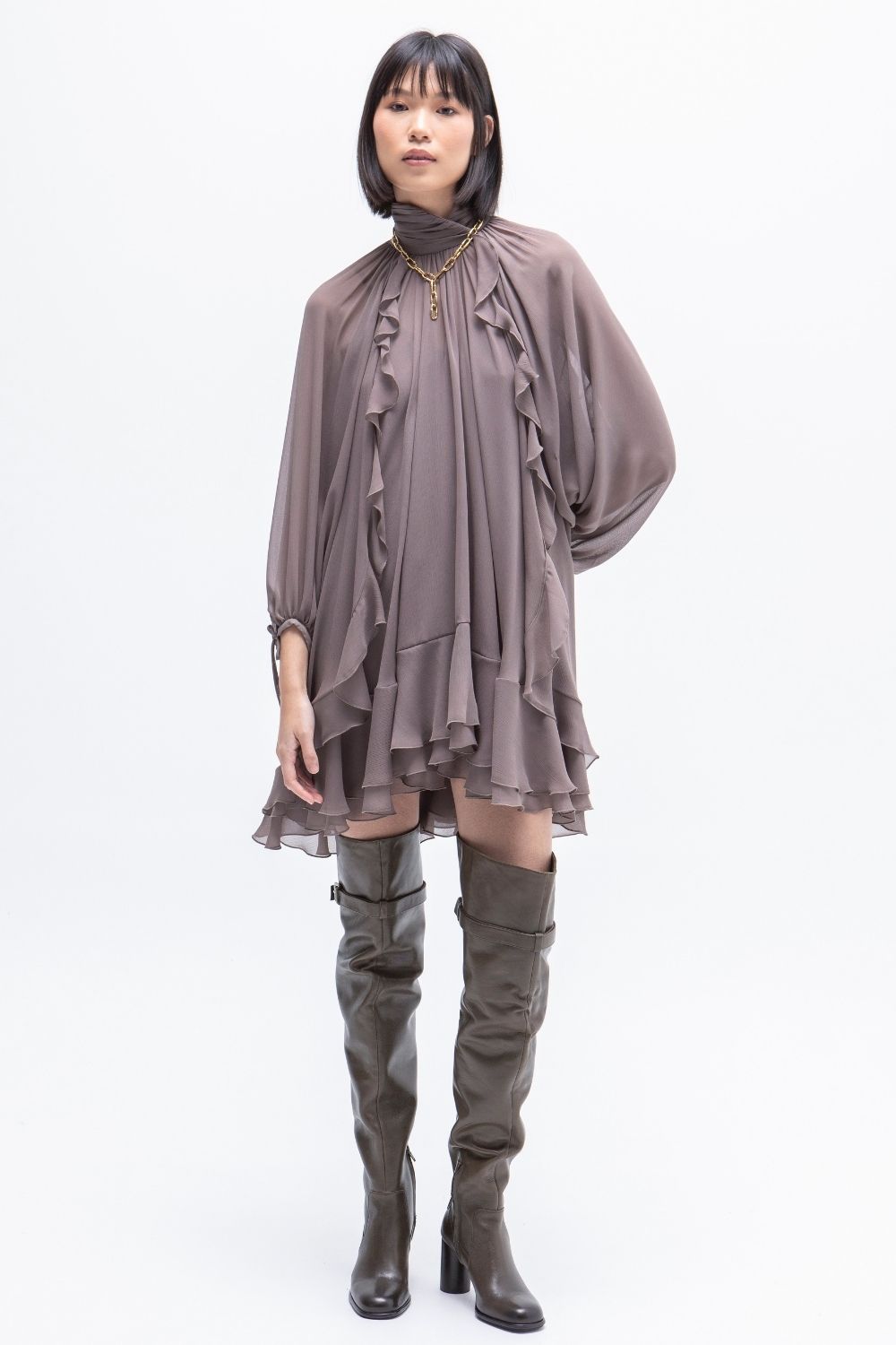 VESTIDO CORTO VOLANTES CAPRI BISON