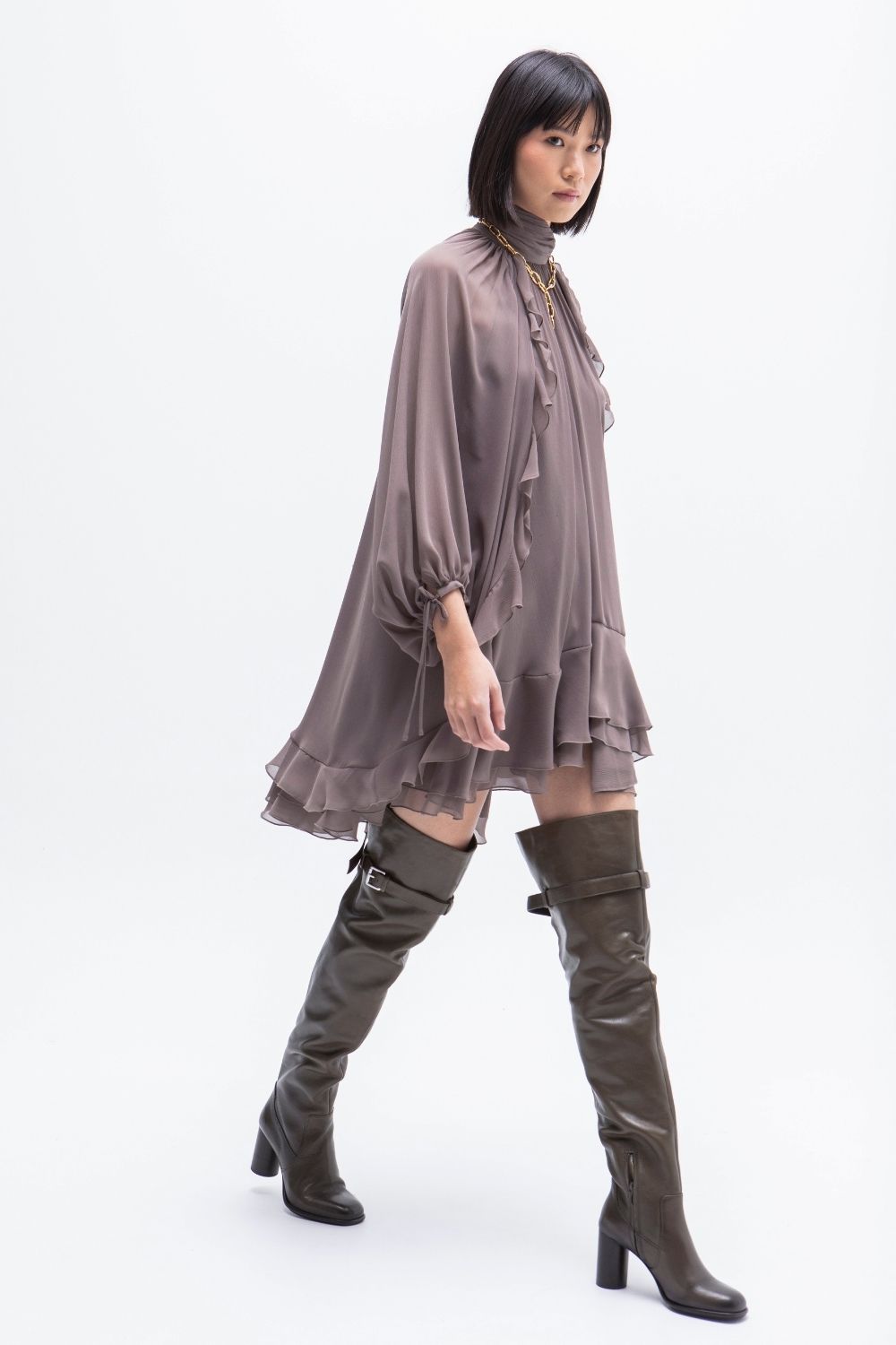 VESTIDO CORTO VOLANTES CAPRI BISON