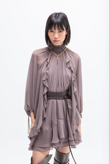 VESTIDO CORTO VOLANTES CAPRI BISON