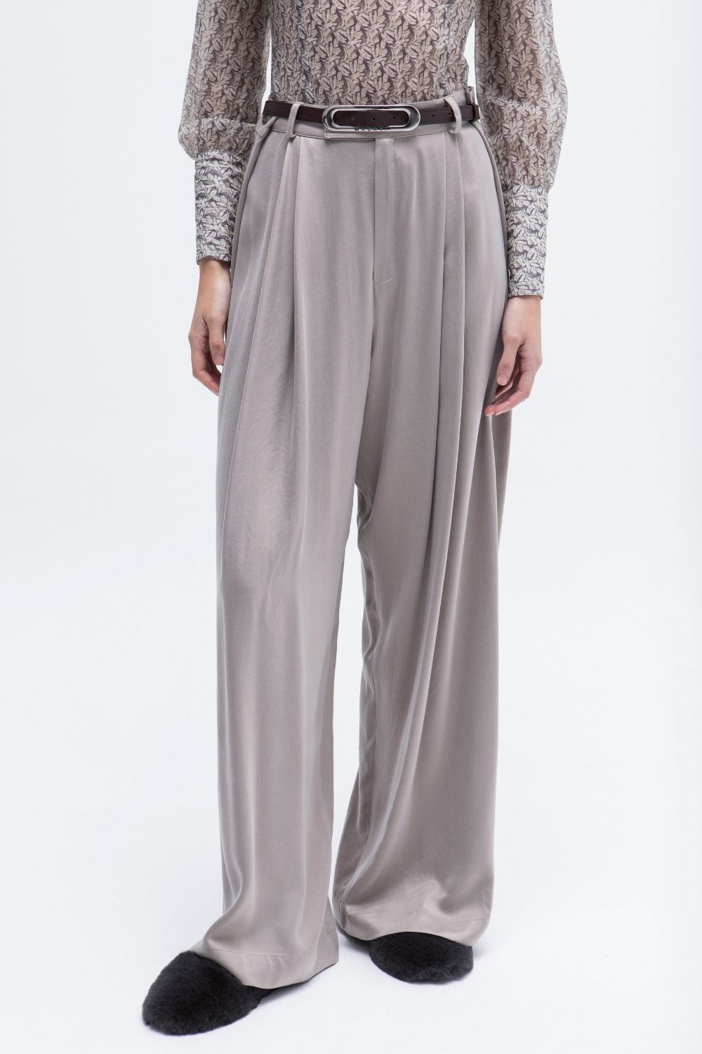 PANTALON PALAZZO CUPRO GRIS