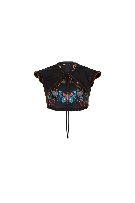 Chaleco Jeans Mariposa