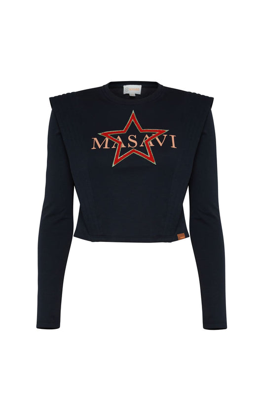 Camiseta Manga Larga Estrella Negro