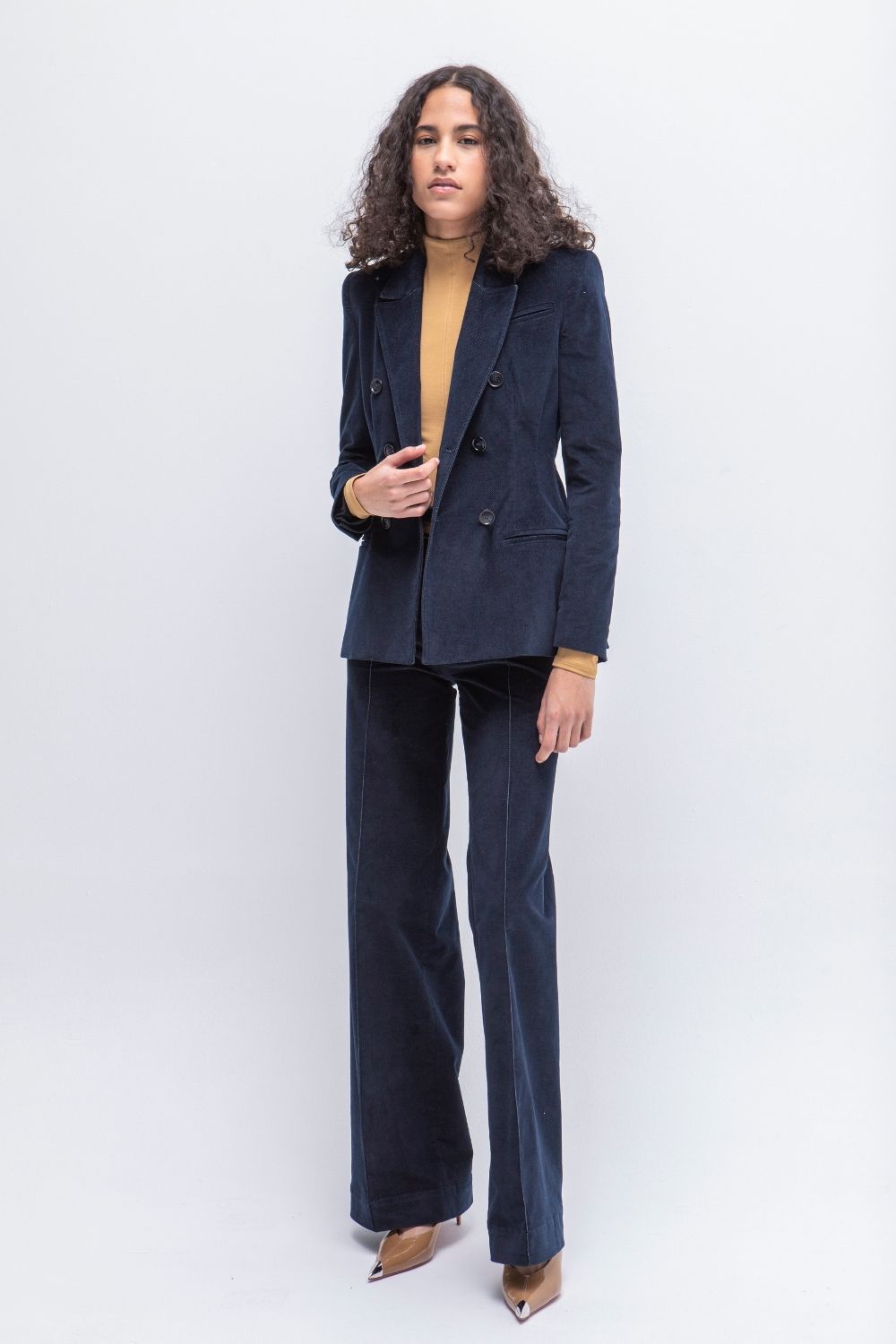 BLAZER KARWAR TERCIOPELO AZUL MARINO