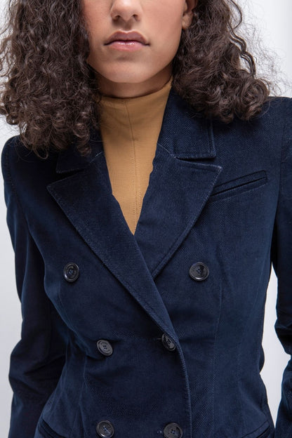 BLAZER KARWAR TERCIOPELO AZUL MARINO