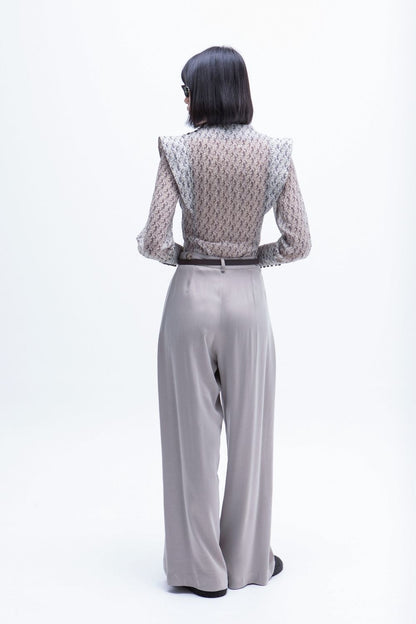 PANTALON PALAZZO CUPRO GRIS